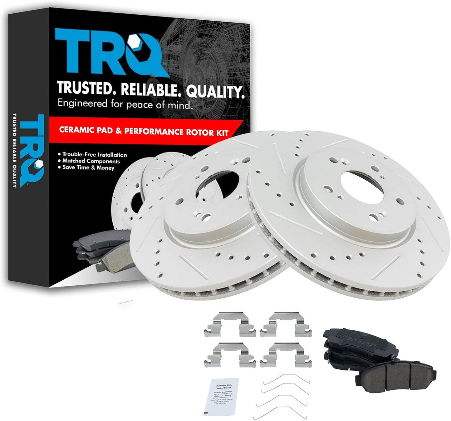 TRQ Front Performance Brake Pad & Rotor Kit for Honda Accord