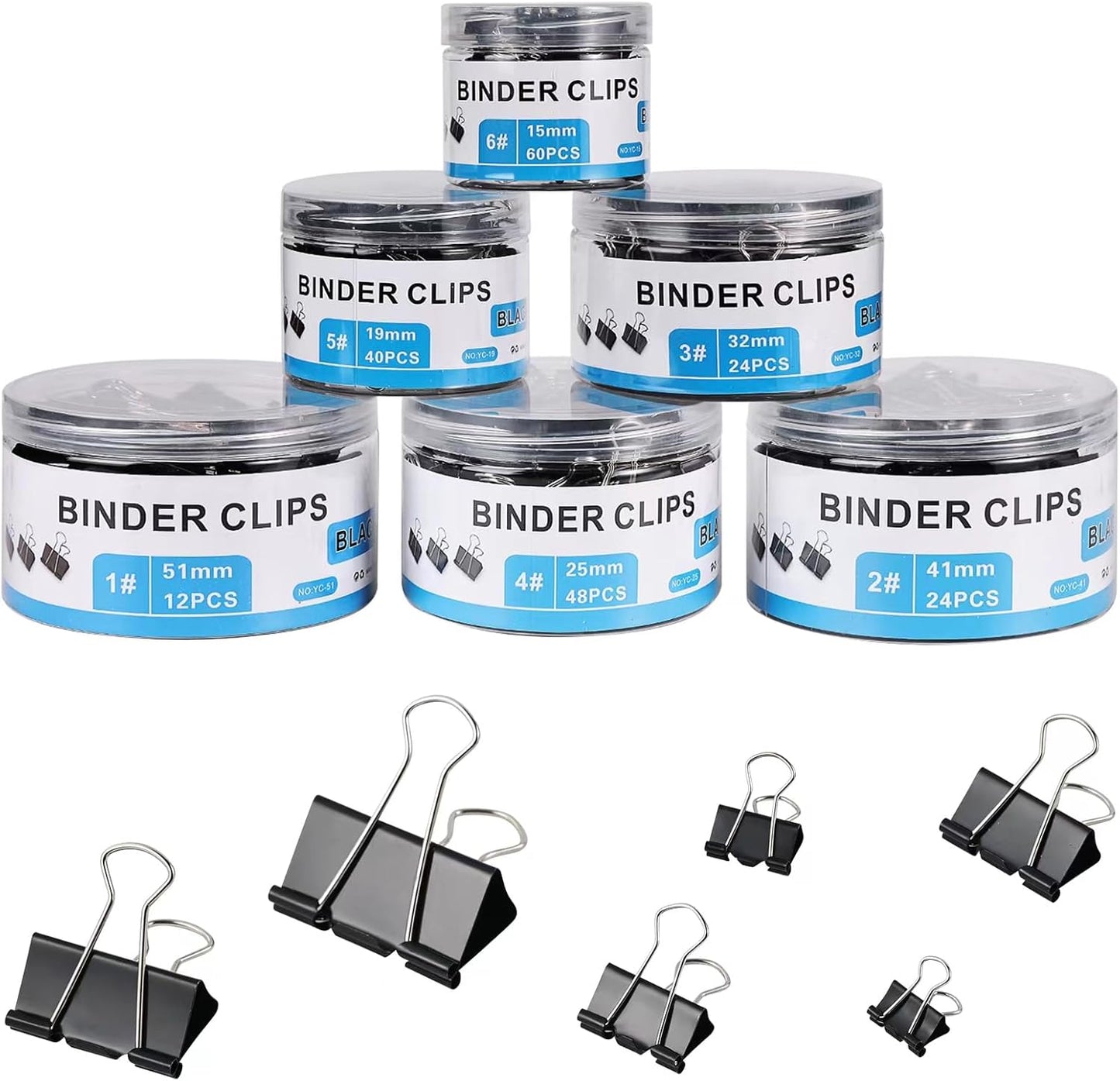 EFOK Assorted Metal Binder Clips Set