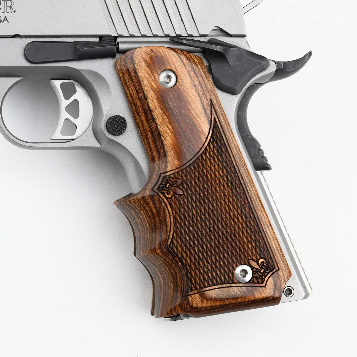 Altamont 1911 Grips - Fingergroove Real Wood Gun Grips for 1911