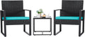 Flamaker Patio Set Outdoor Wicker Furniture - Modern 3-Piece Bistro