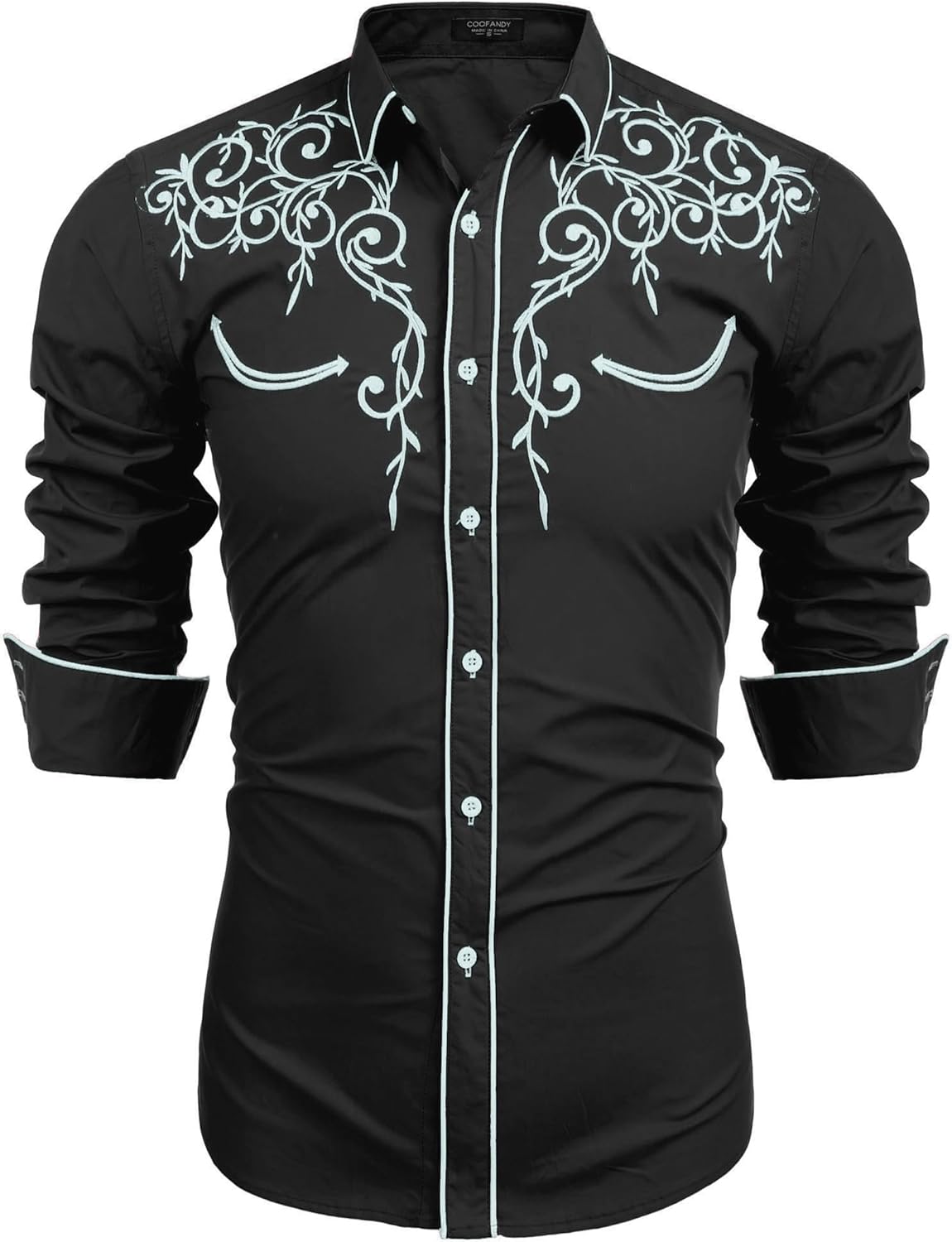 COOFANDY Men's Western Cowboy Shirts for Stylish Casual Wear