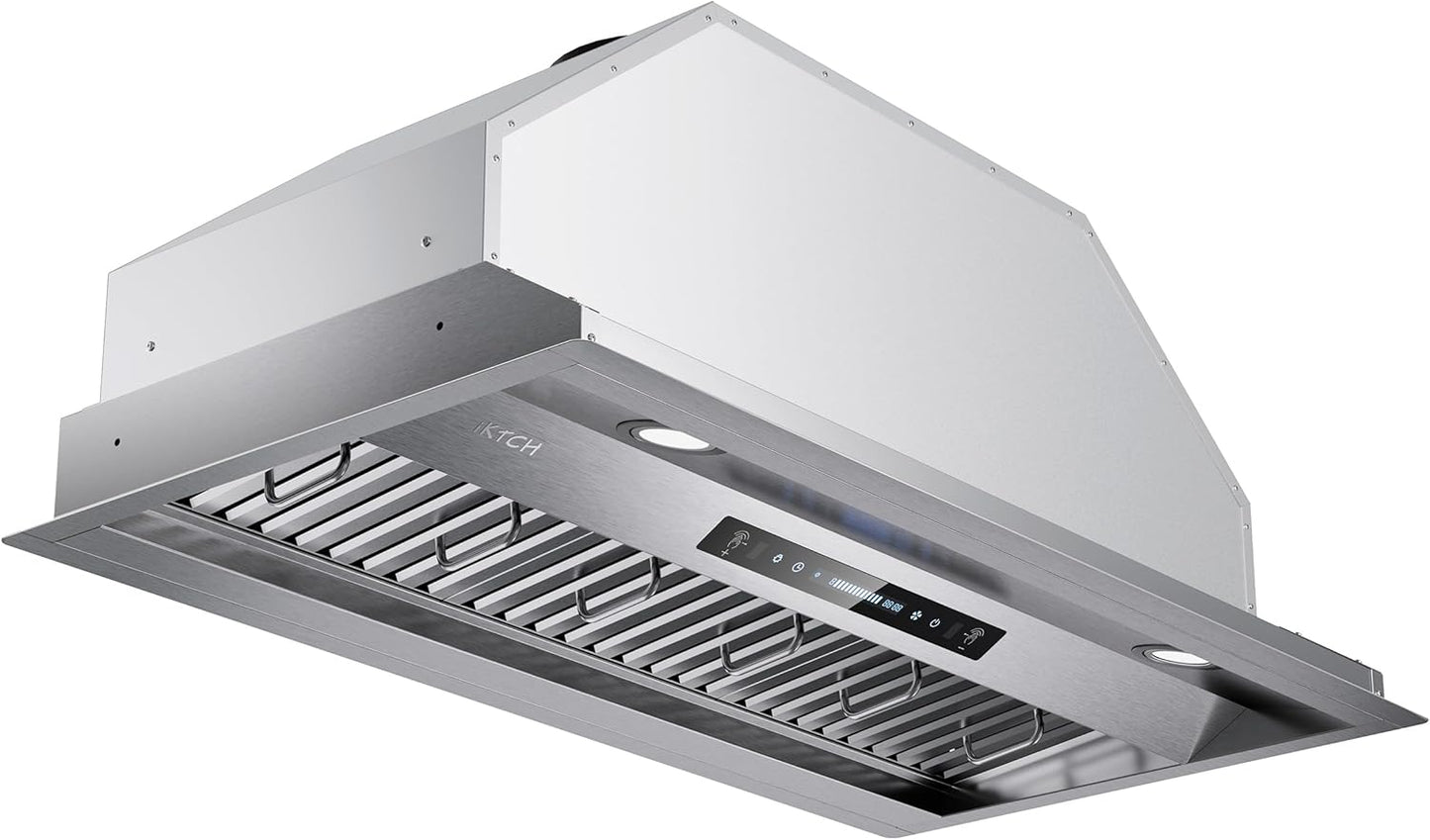 IKTCH 36 inch Built-in Range Hood with Powerful 900 CFM Airflow