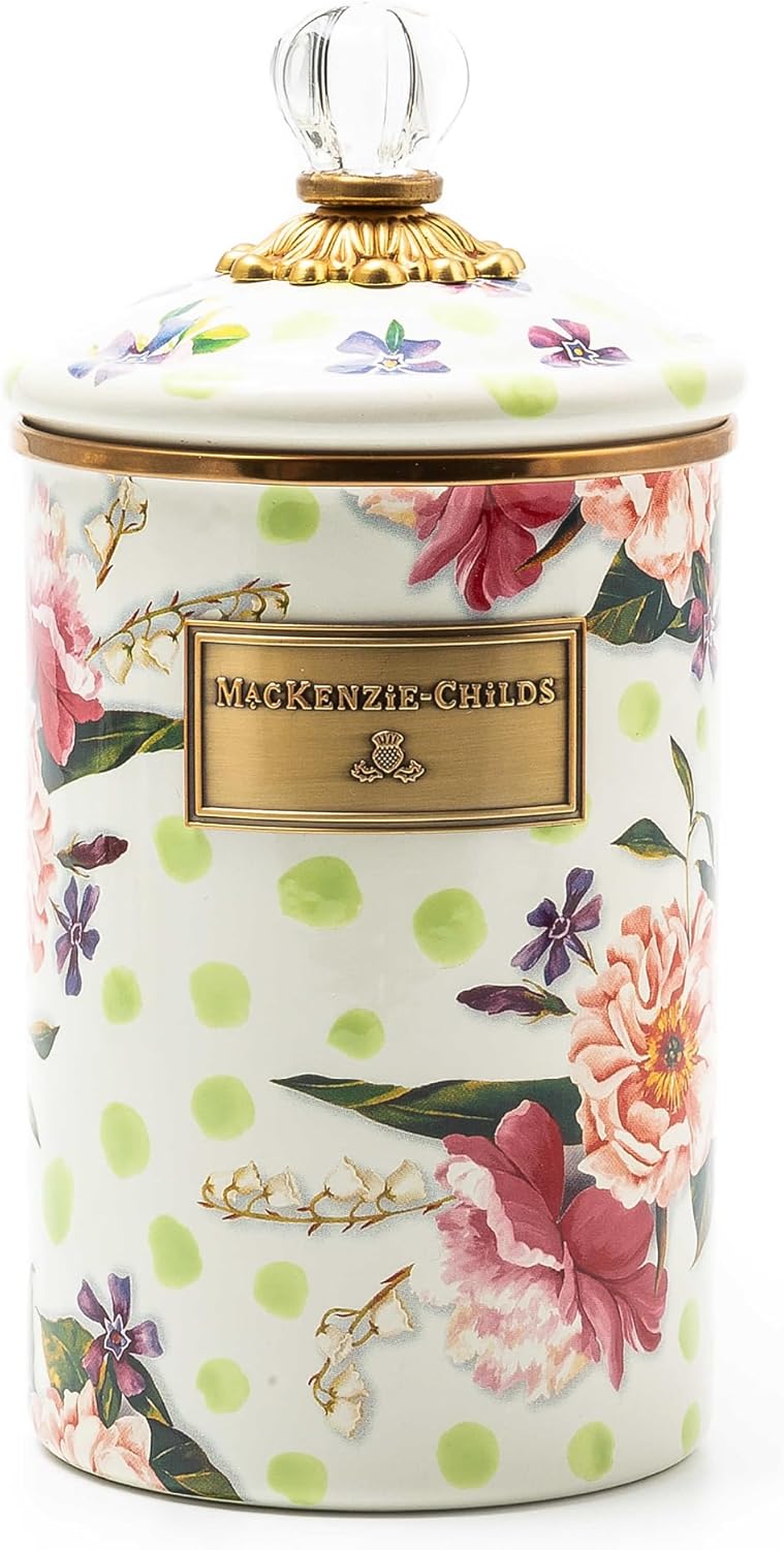 Wildflowers Enamel Canister for Stylish Kitchen Storage