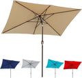 Blissun Rectangular Patio Umbrella with Tilt and Crank - Shade