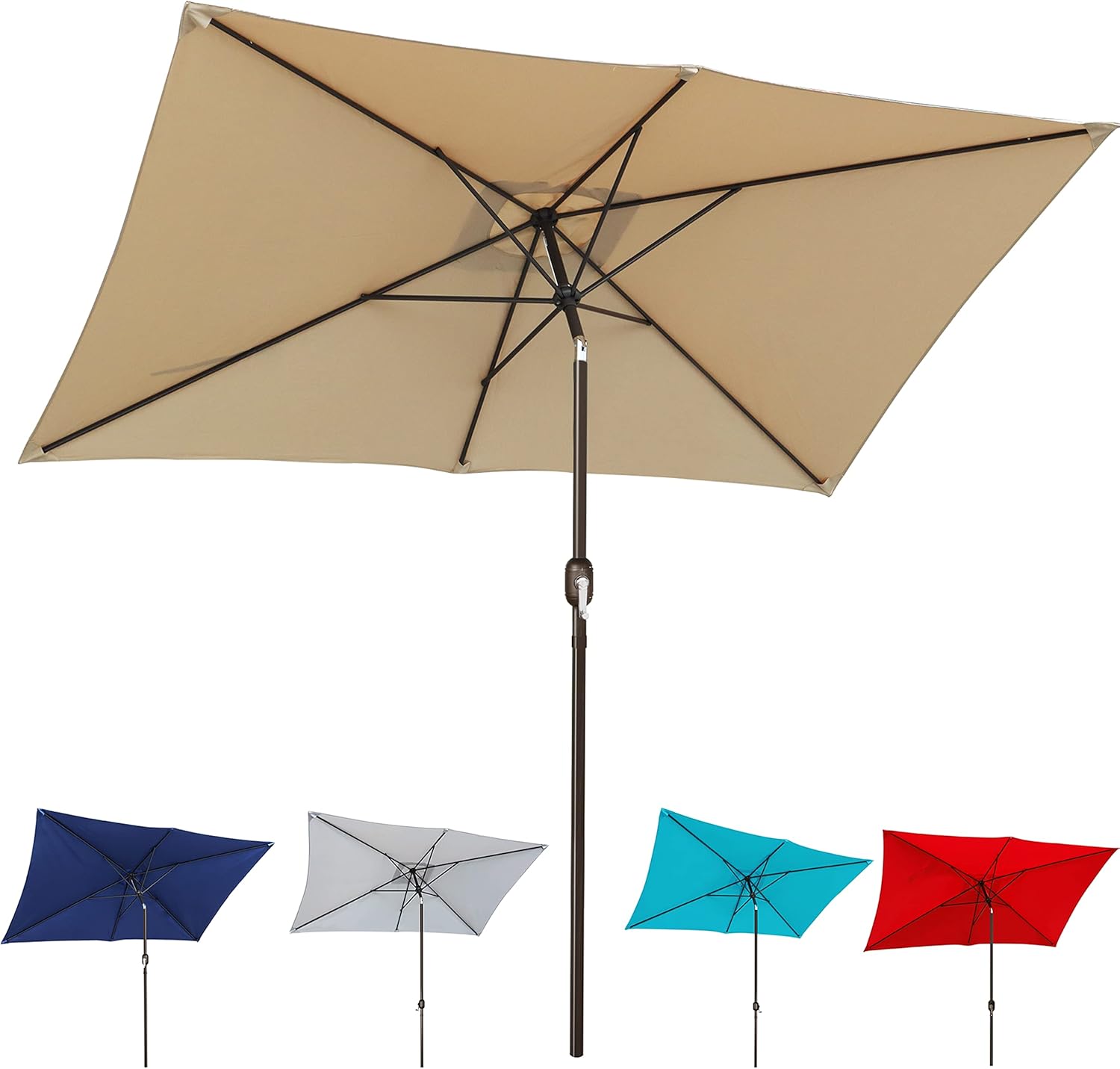 Blissun Rectangular Patio Umbrella for Outdoor Shade Needs