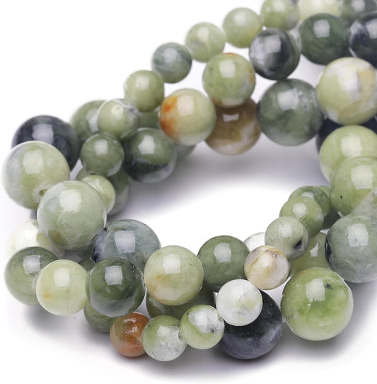 Taiwan Green Jade Gemstone Beads - Stunning 6mm Smooth Rounds