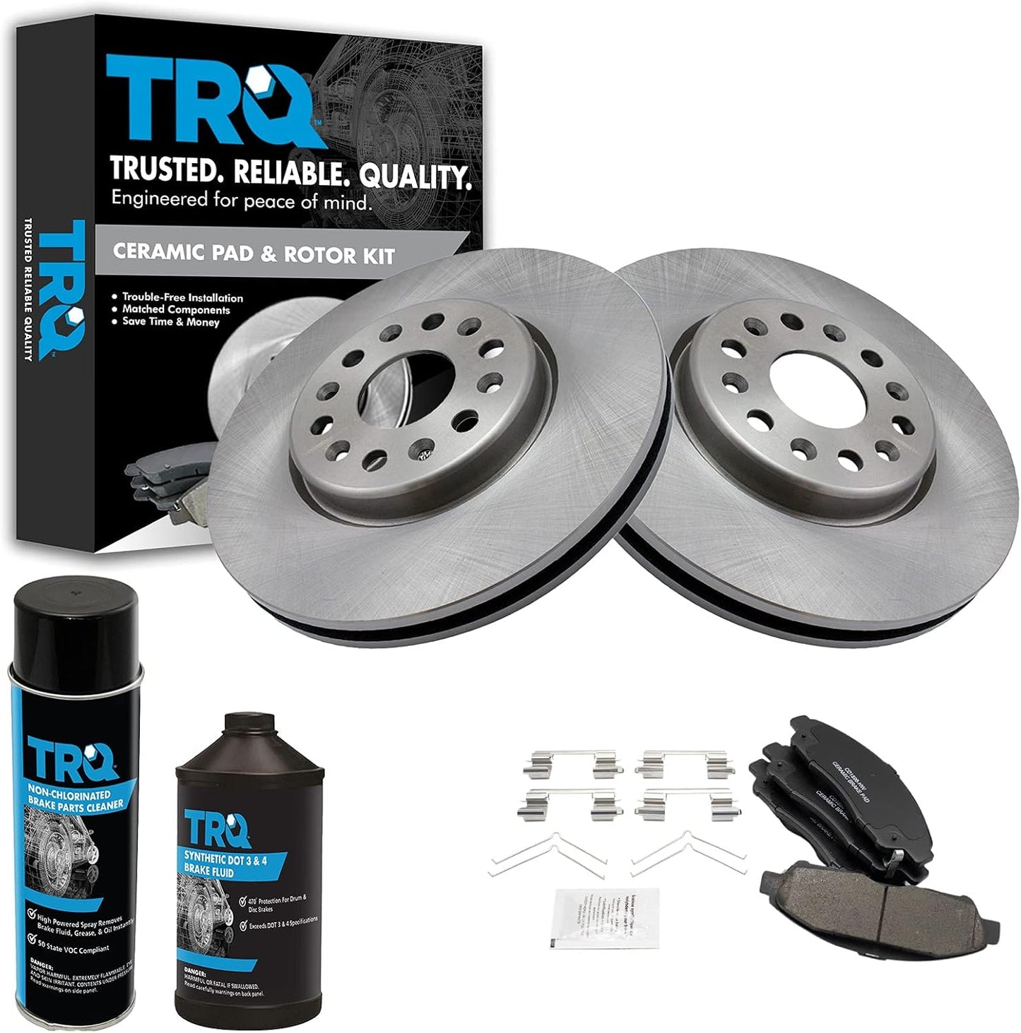 TRQ Front Brake Pad & Rotor Kit for Buick Enclave & More
