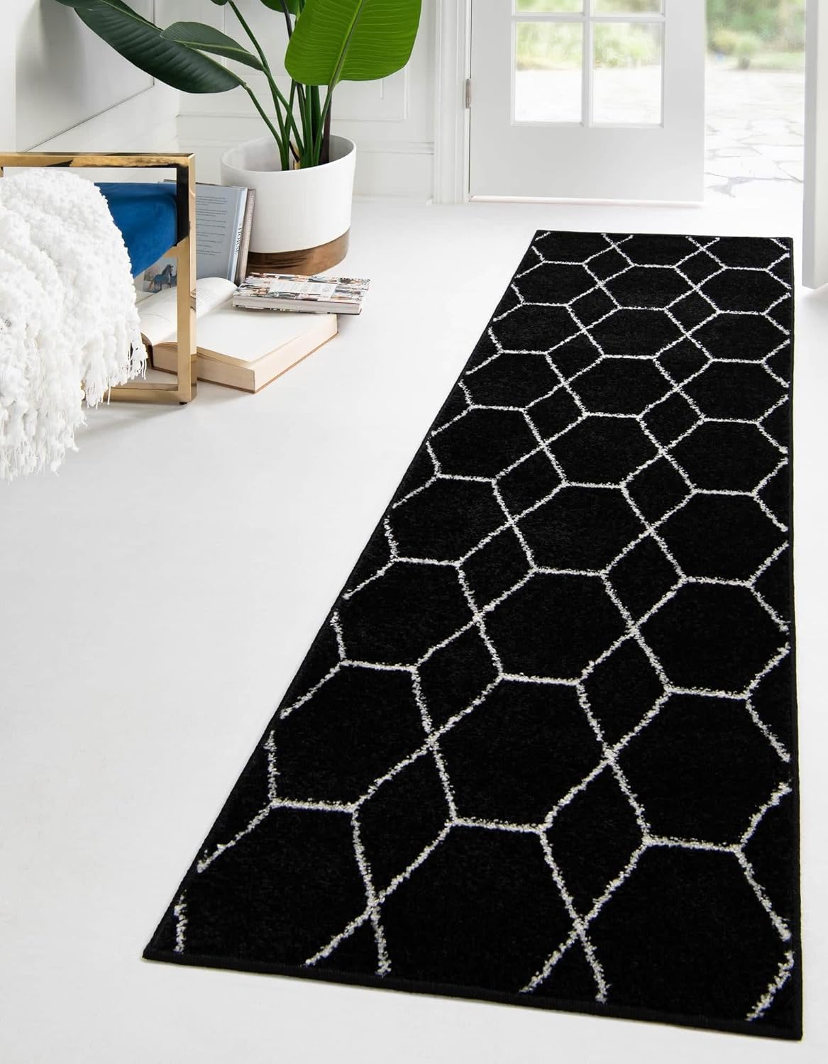 Unique Loom Trellis Frieze Collection Area Rug - Geometric Runner
