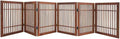 Freestanding Wooden Pet Gate 6-Panel 24in Tall - Portable Acacia Gate