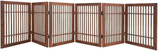 Freestanding Wooden Pet Dog Gate for Indoor and Outdoor Use