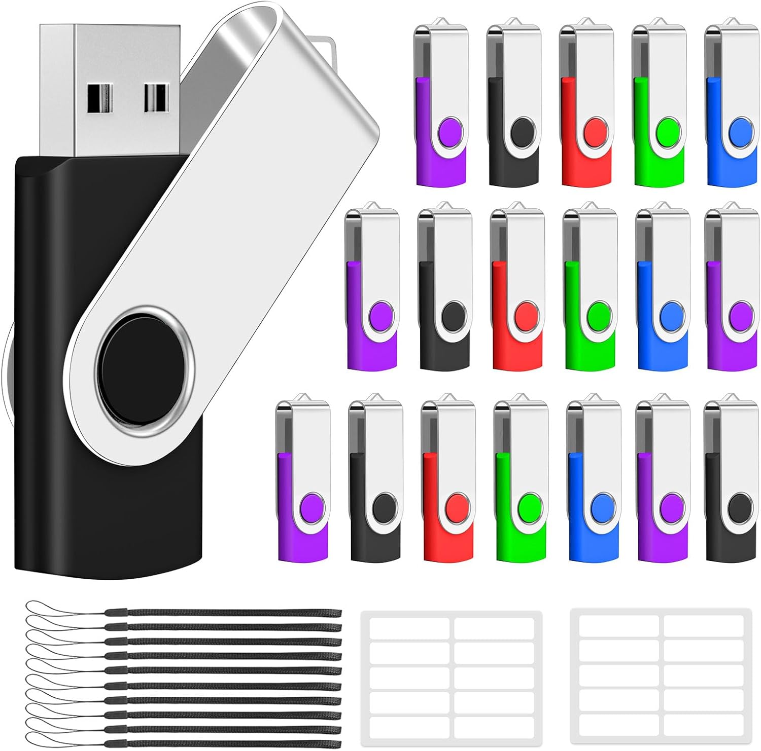 20 Pack 4GB USB Flash Drives for Easy Storage and Backup