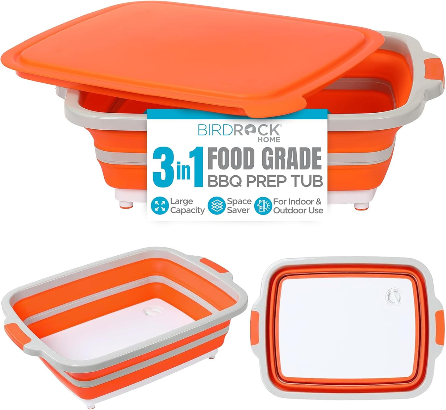 BIRDROCK HOME Collapsible Food Prep & Cutting Board Caddy