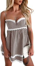 Wenrine Womens Summer Mini Dress with Sweetheart Neckline Style