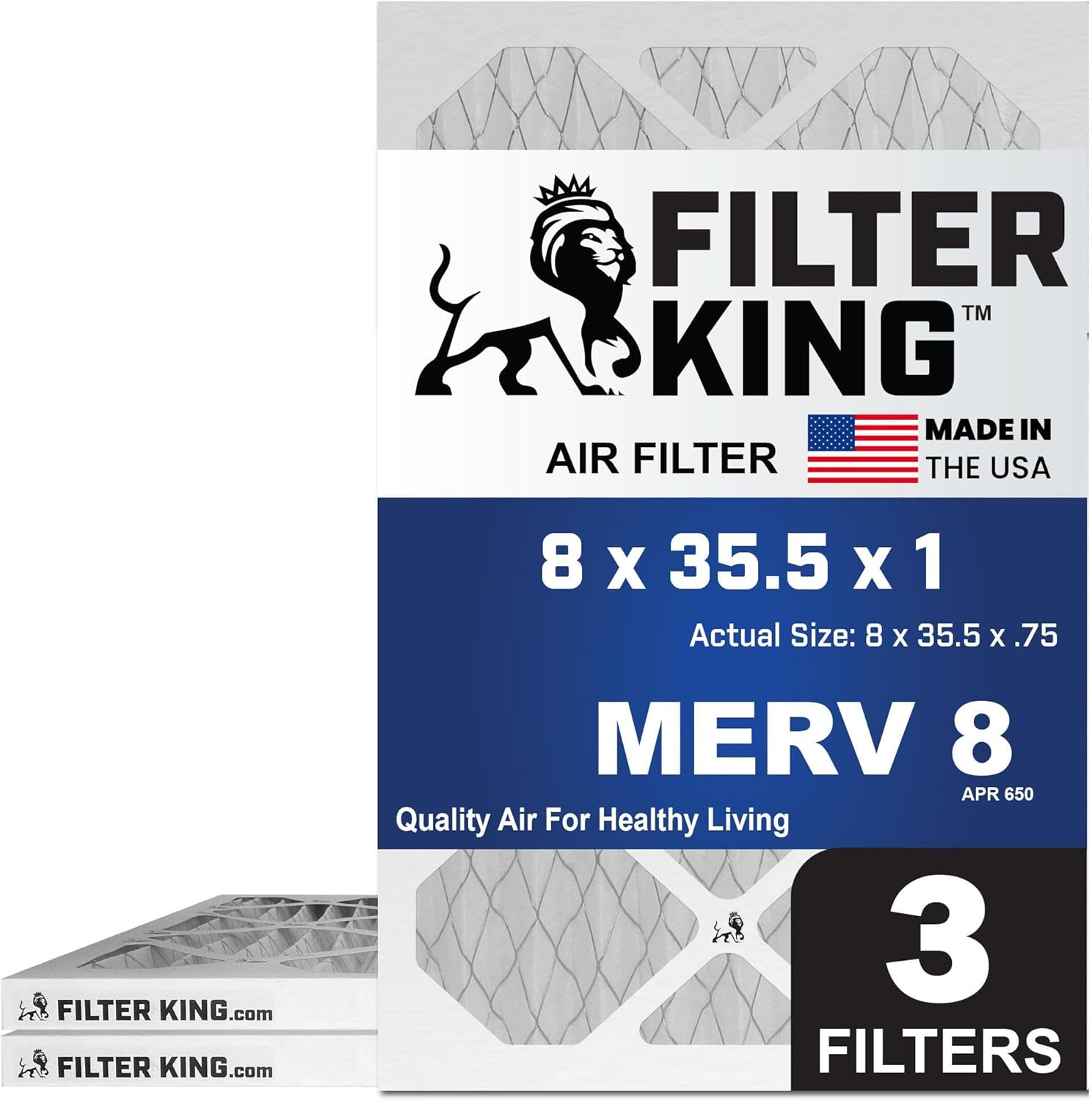 MERV 8 Air Filter 3-Pack for Efficient HVAC Performance