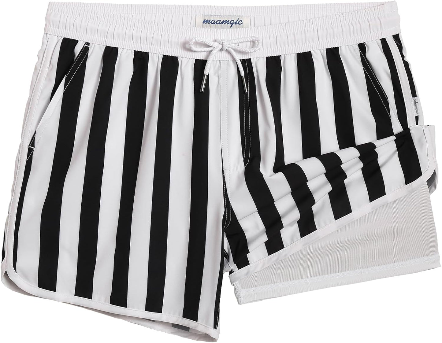 Vintage 80s 90s Style Swim Trunks for Men - Quick Dry Shorts