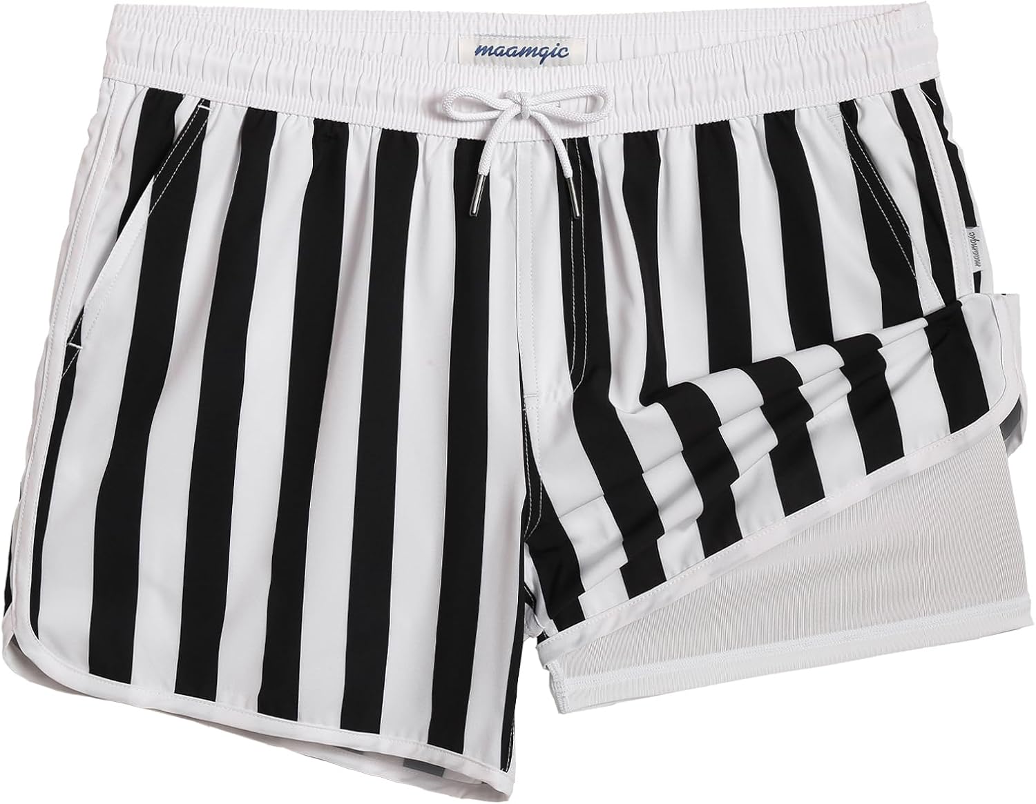 Vintage 80s 90s Style Swim Trunks for Men - Quick Dry Shorts