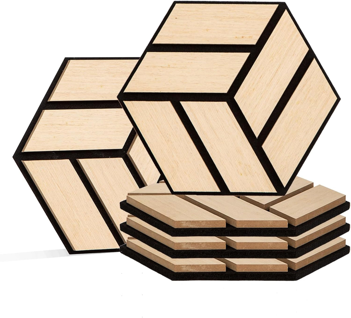 Hexagon Acoustic Slat Wall Panels for Soundproofing and Decor