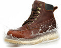 Moc Toe Work Boots for Men Waterproof Full Grain Leather - 6in Durable
