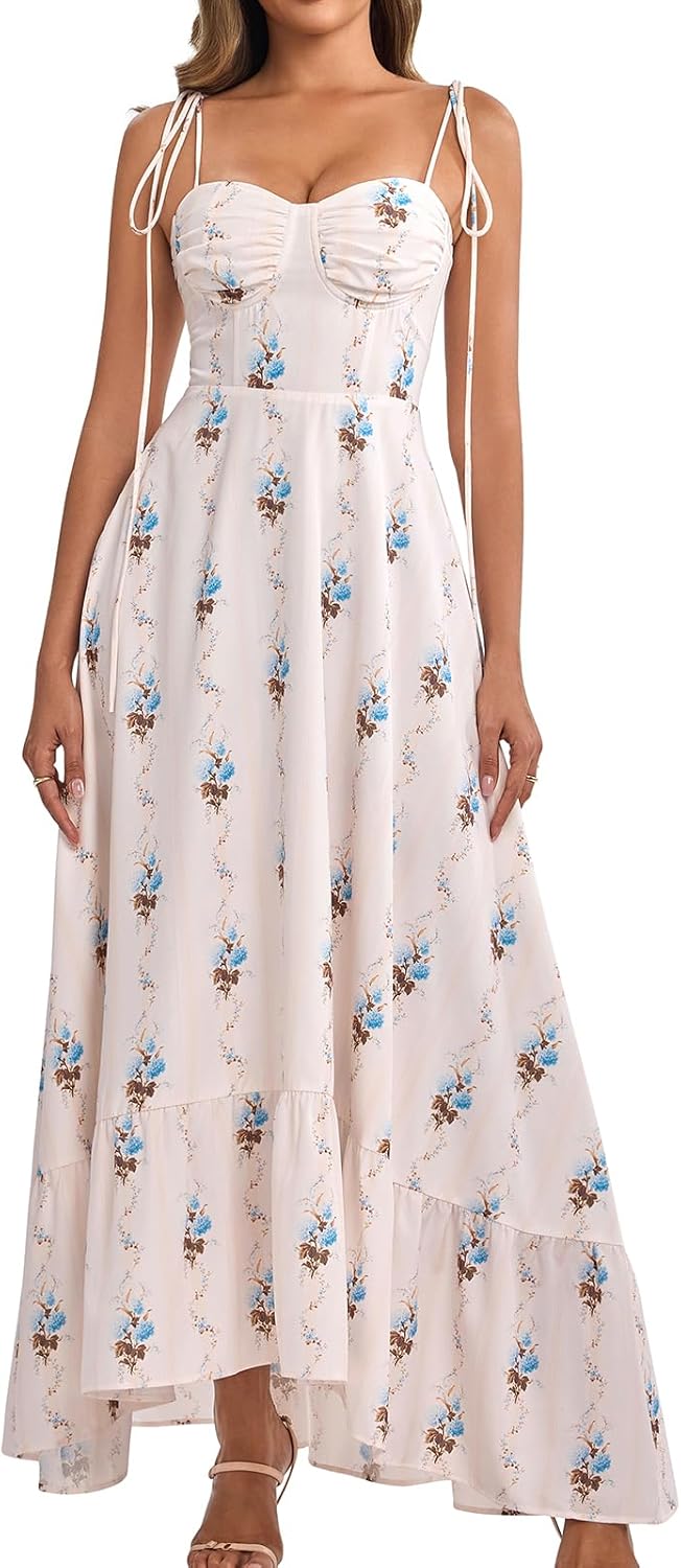 Stunning Women's Summer Spaghetti Strap Maxi Wedding Guest Dress