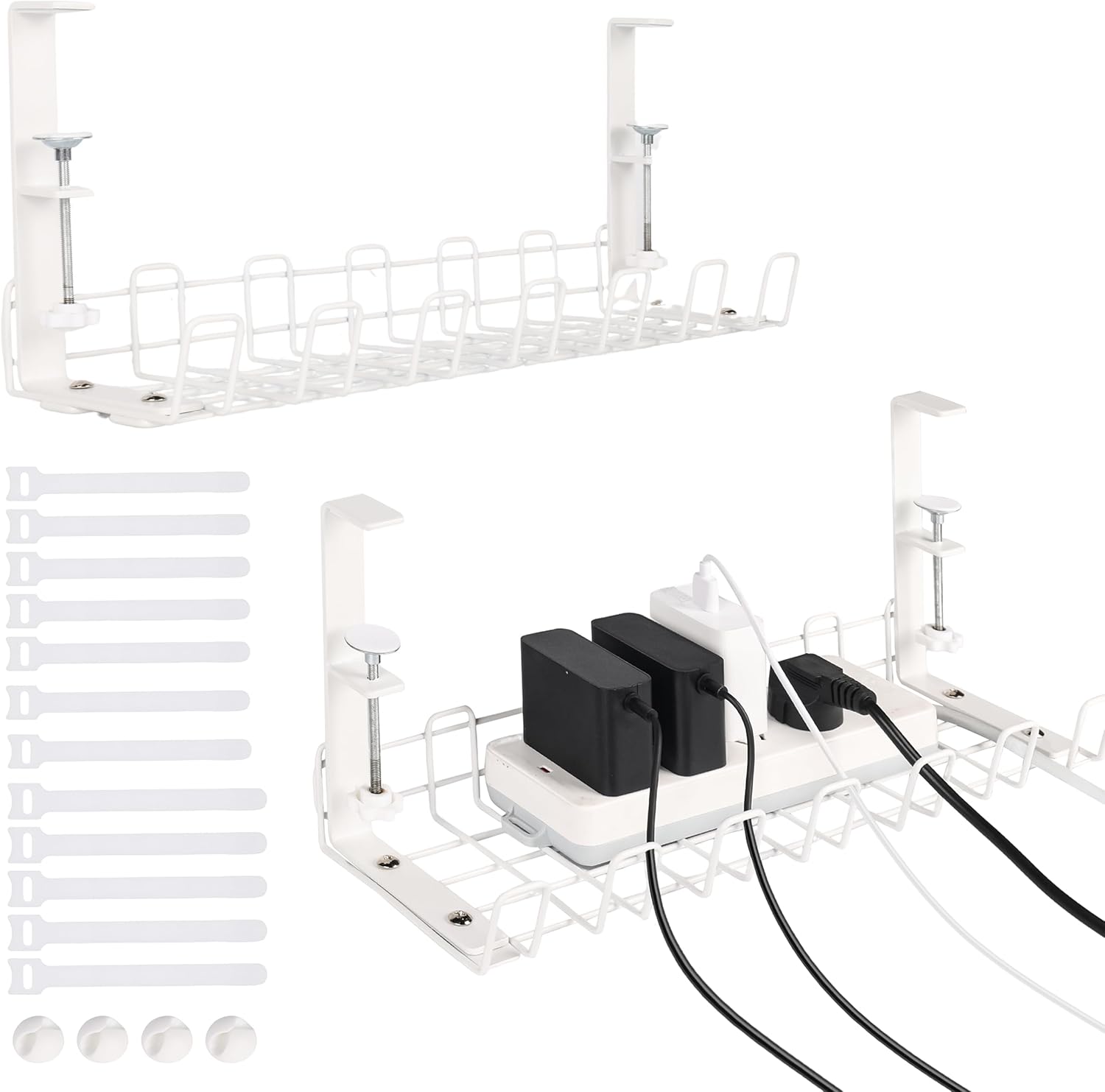 Wire-free Workspace Duo: 2 Pack Cable Trays
