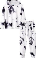 Cute 2 Piece Tie-dye Pullover Hoodie and Pants Set for Girls