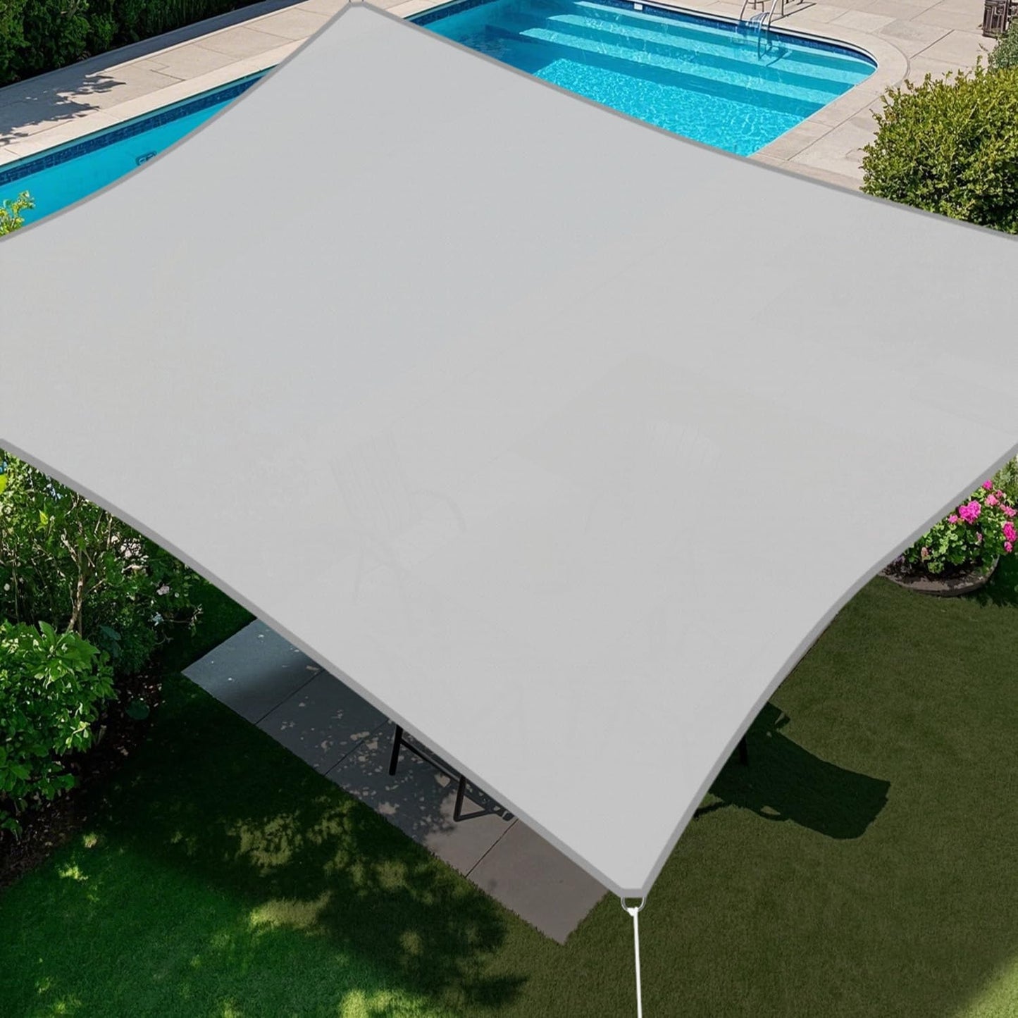 E&K 8ft x 12ft Waterproof Sun Shade Sail for Outdoor Spaces