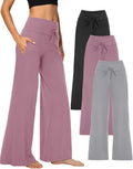 Wide Leg Yoga Pants for Women - Comfy Lounge Sweatpants with Pockets