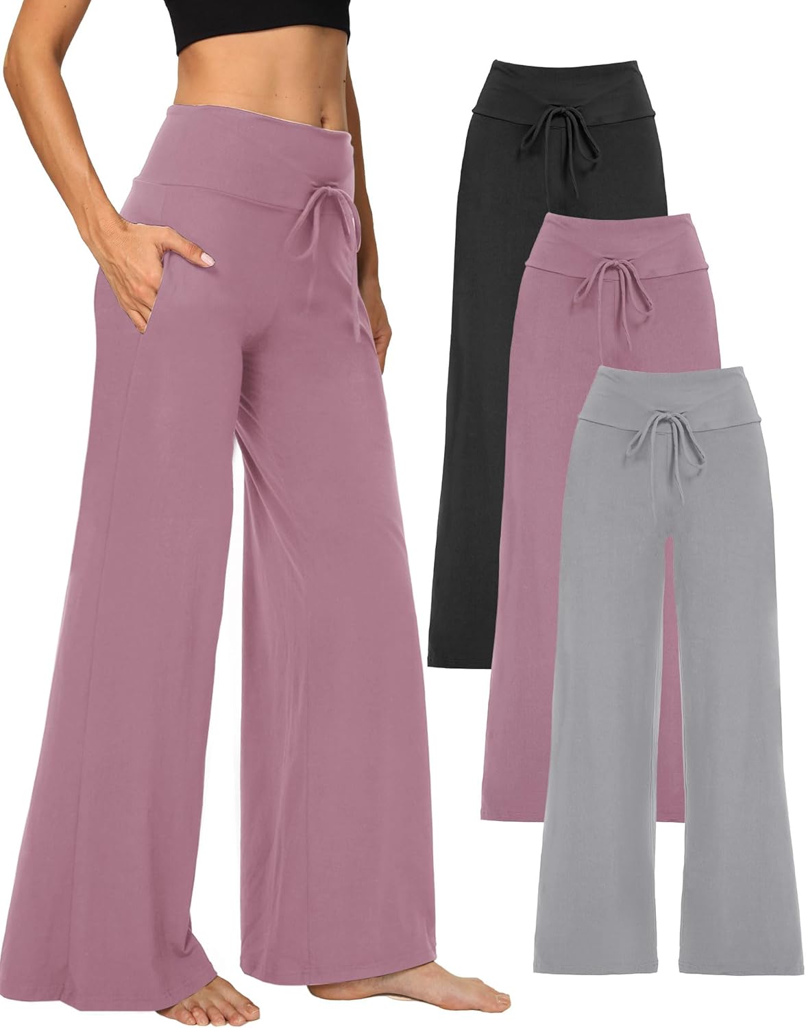 Wide Leg Yoga Pants for Women - Comfy Lounge Pajama Sweatpants