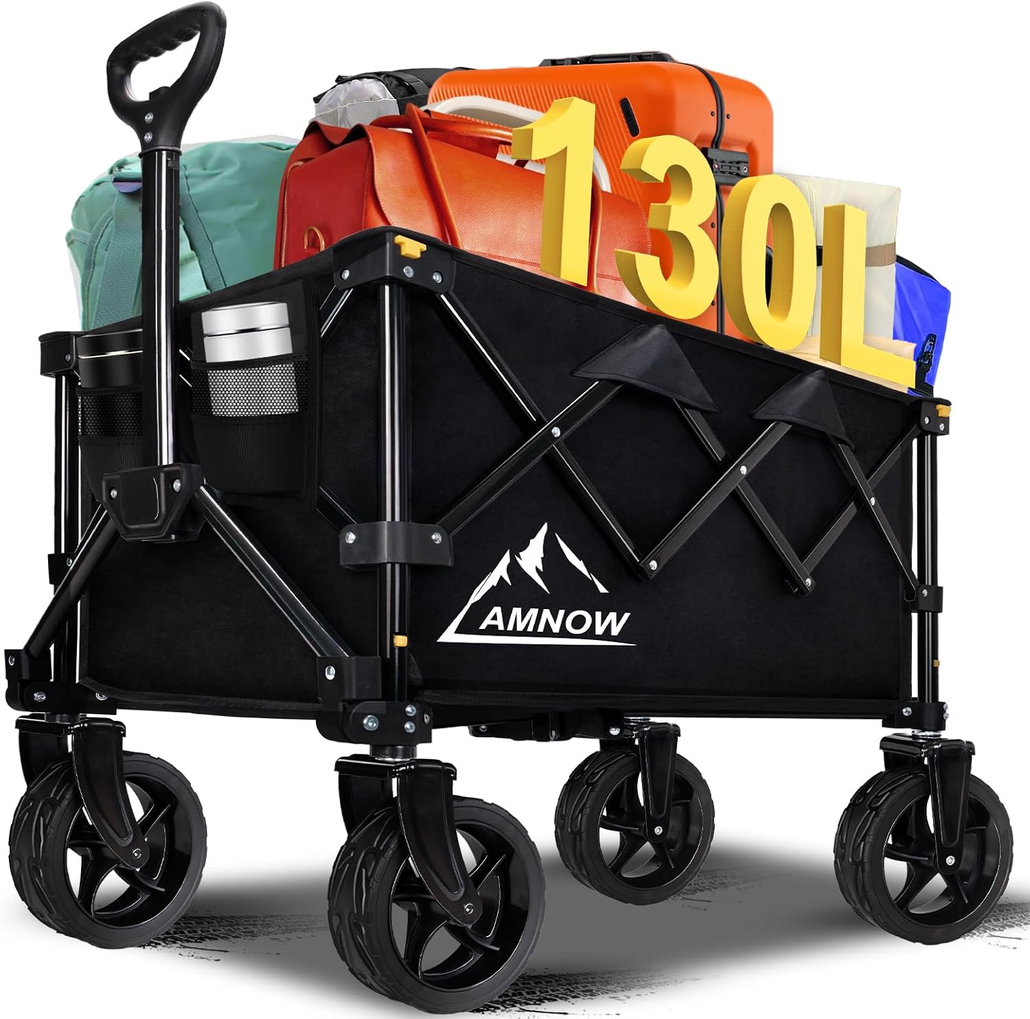 Collapsible Wagon Cart with Wheels for Shopping and Camping