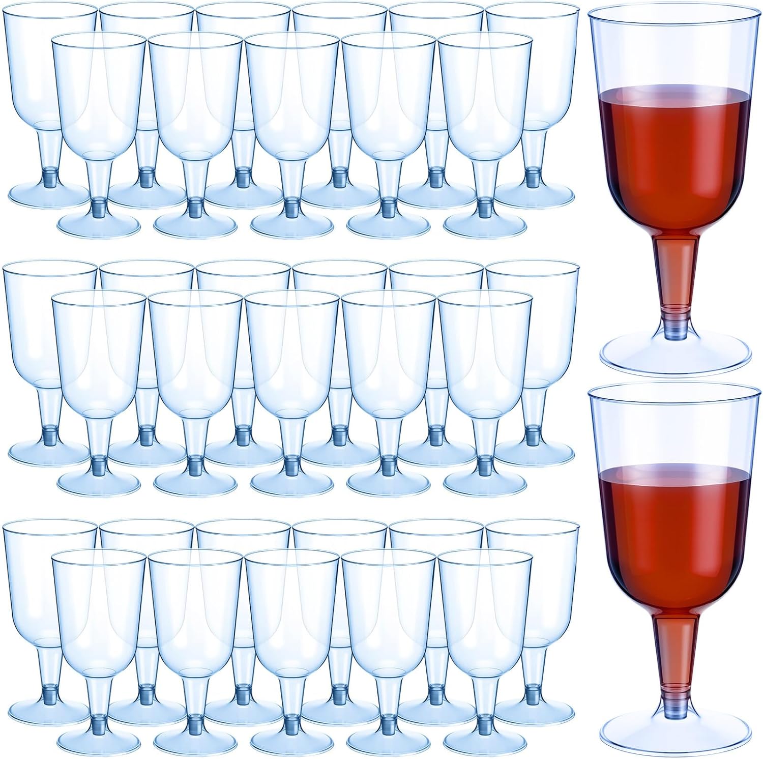 Elegant 100 Pcs Plastic Wine Glasses for Parties and Events