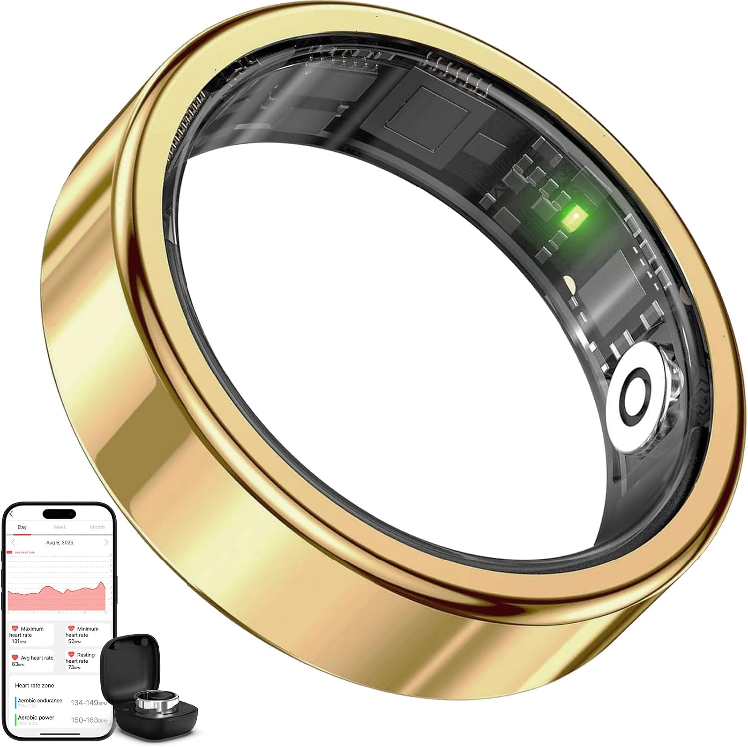 Smart Ring Health Tracker for Heart Rate & Sleep Monitoring