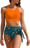 Womens High Waisted Bikini Set Tummy Control Modest Racerback - 2025