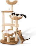 Big Modern Design Cat Tree Tower with White Cloud Mat - Sturdy