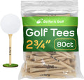 Bamboo Golf Tees | Superior Strength & Low Friction | 80 Pack Options | Go For It Golf