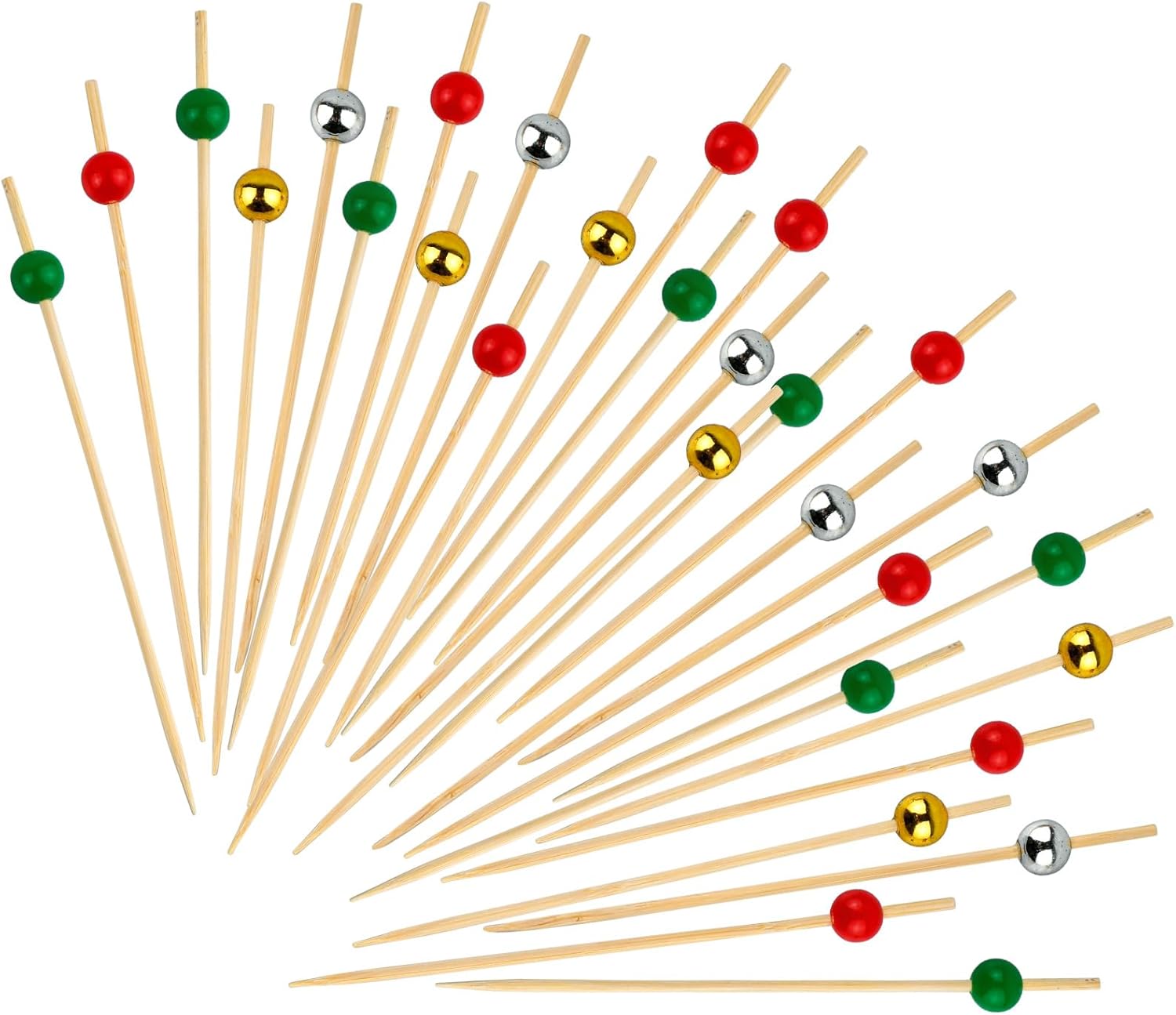 100PCS Fancy Christmas Cocktail Picks - Festive Appetizer Skewers