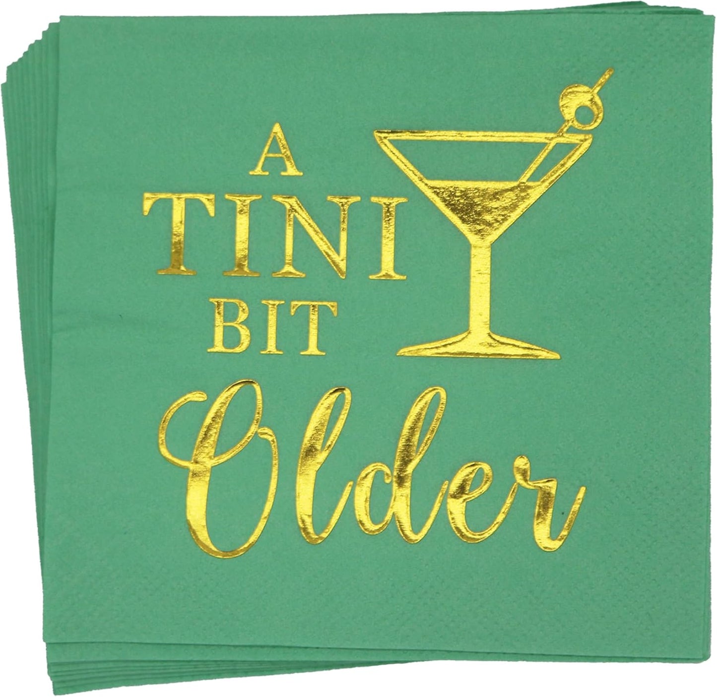 A Tini Bit Older Martini Birthday Napkins