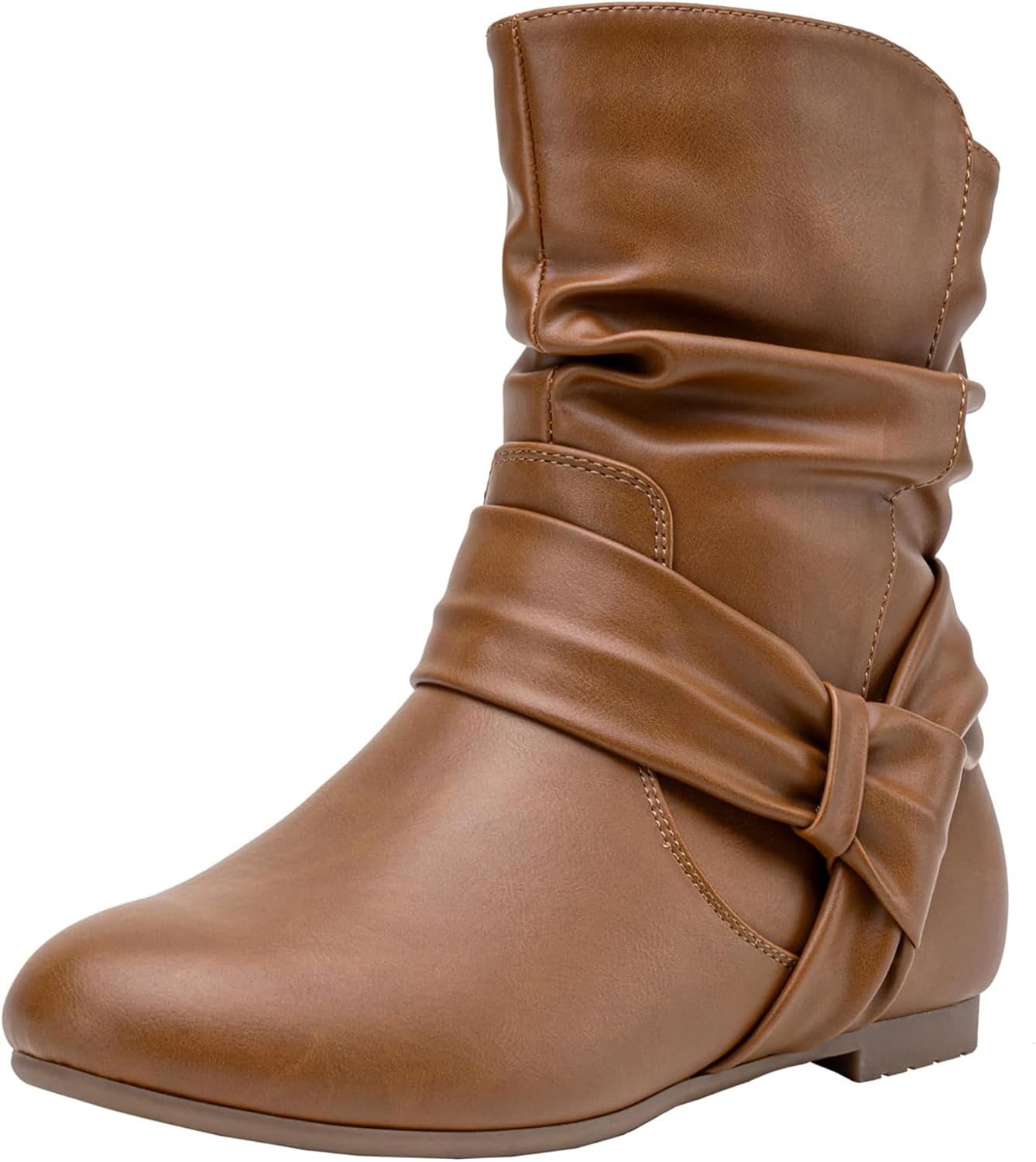Vepose Women's Slouch Ankle Flat Boots with Stylish Design