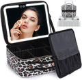 Travel Makeup Bag with LED Lighted Mirror for Women Beauty