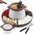 Electric Fondue Pot Set with Dual Pots - Versatile Chocolate Melter