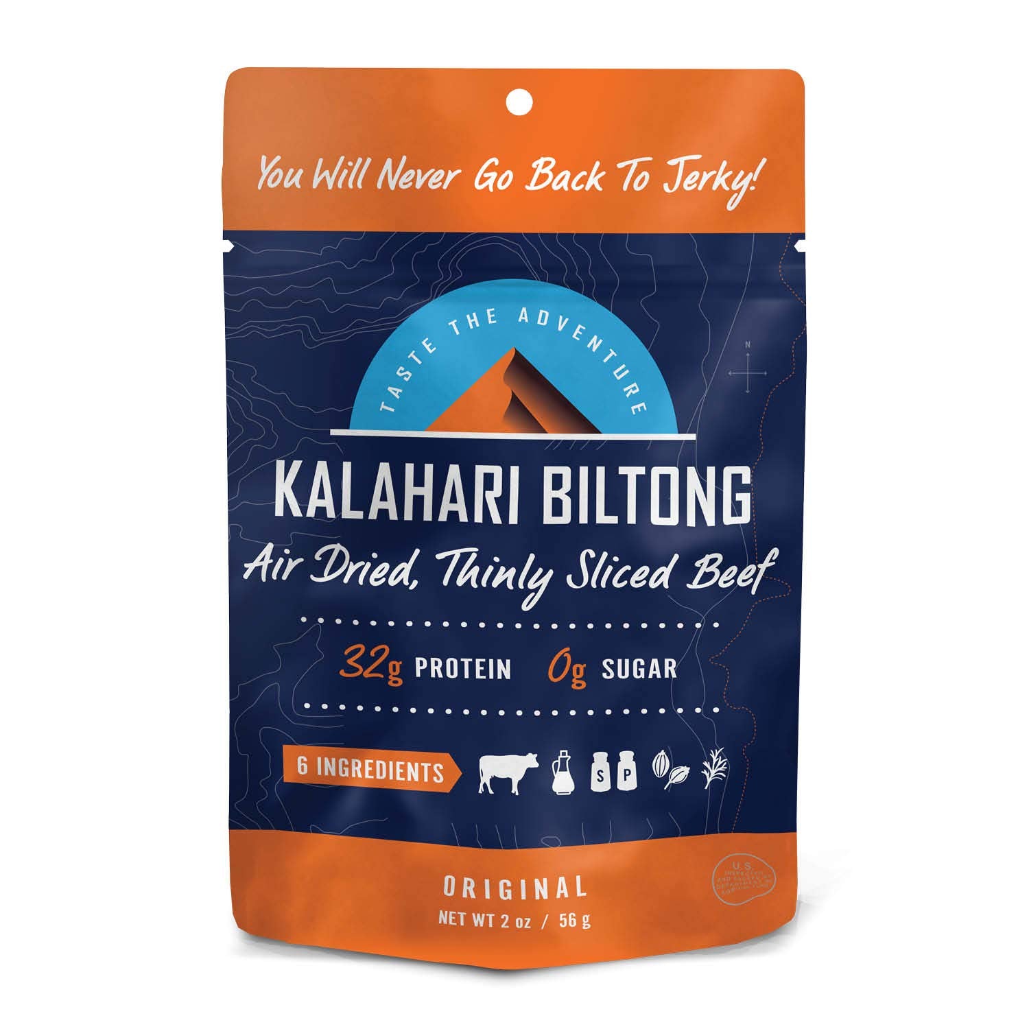 Original Kalahari Biltong: Air-Dried Beef Snack, Sugar Free