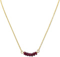 Birthstone Bar Necklace for Women - 18in Ruby 14K Gold Fill
