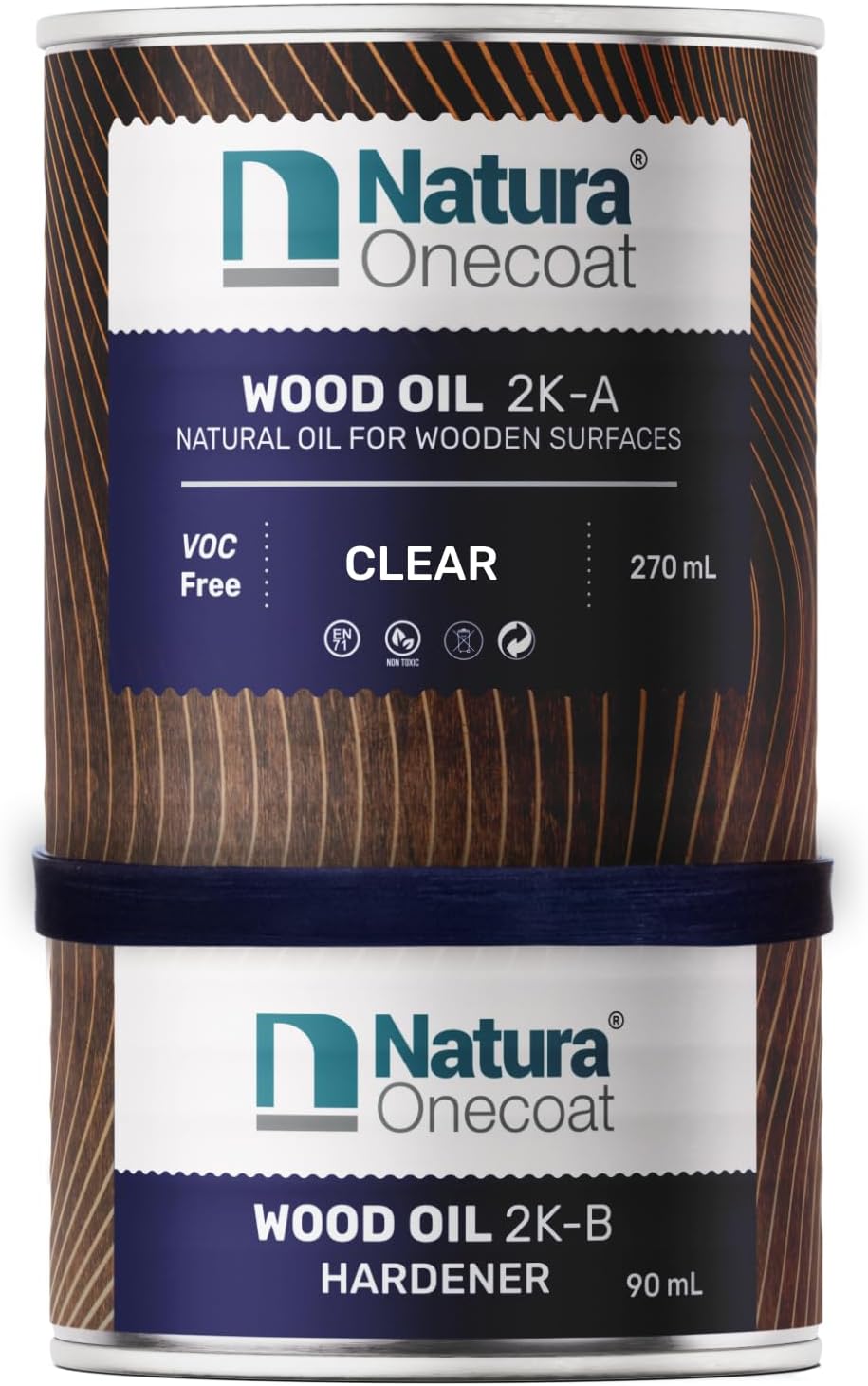 Natura Onecoat Wood Stain Oil - Clear Finish for Interiors