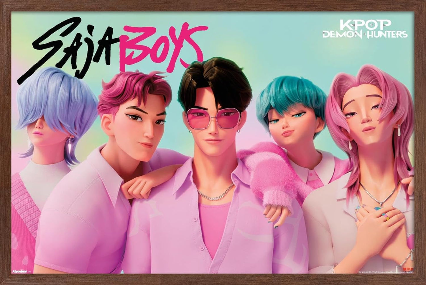 Netflix KPop Demon Hunters Wall Poster - Saja Boys Framed Art