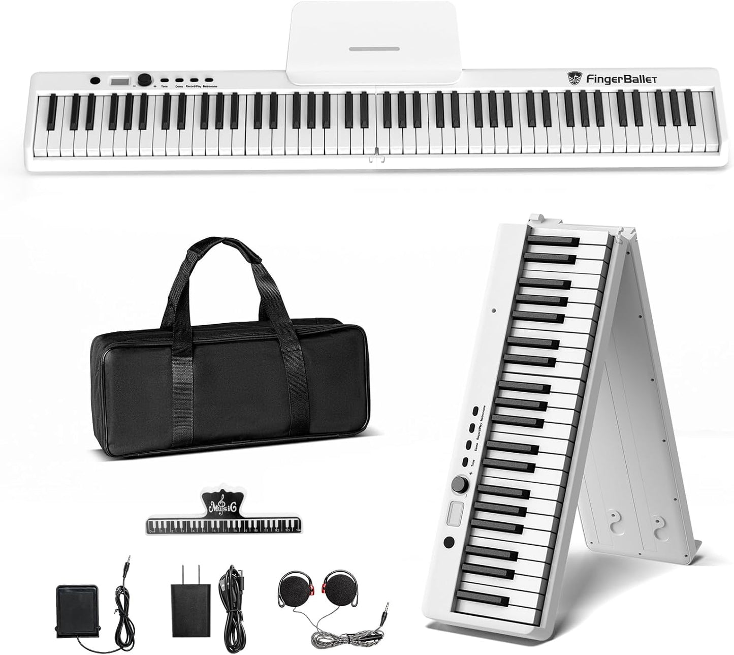 Foldable 88-Key Electric Piano for All Ages - FingerBallet