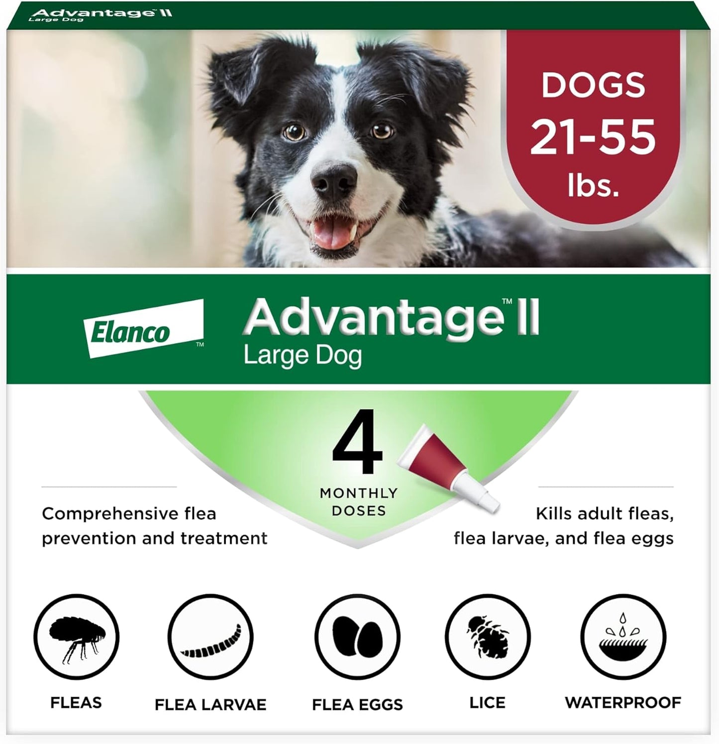 Advantage II Large Dog Flea Treatment for Dogs 21-55 lbs