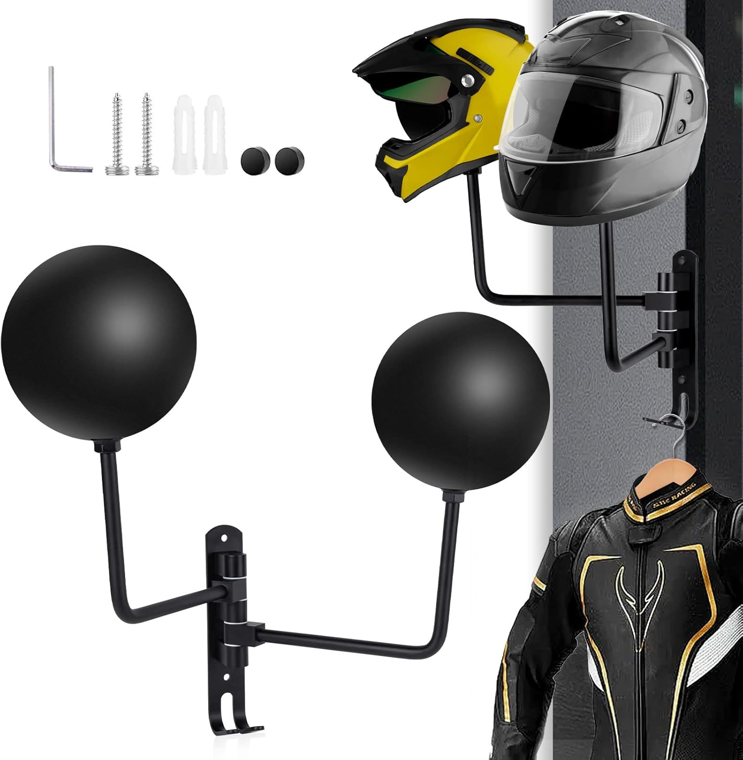Motorcycle Helmet Rack Wall Mount for Easy Storage and Display