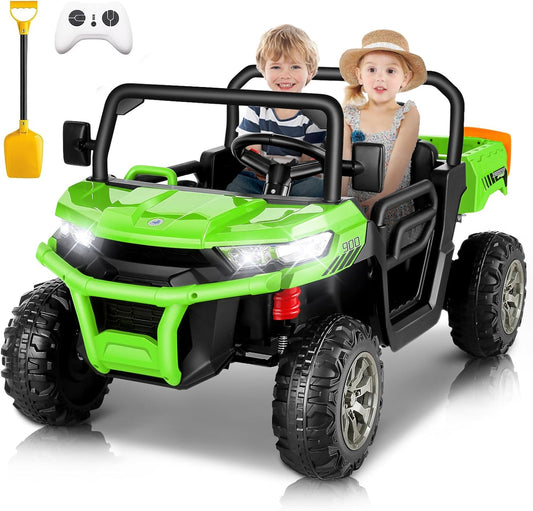 Hikole 24V Electric Ride-On Truck: Remote Control, Dump Bed, Music Player & LED Light!