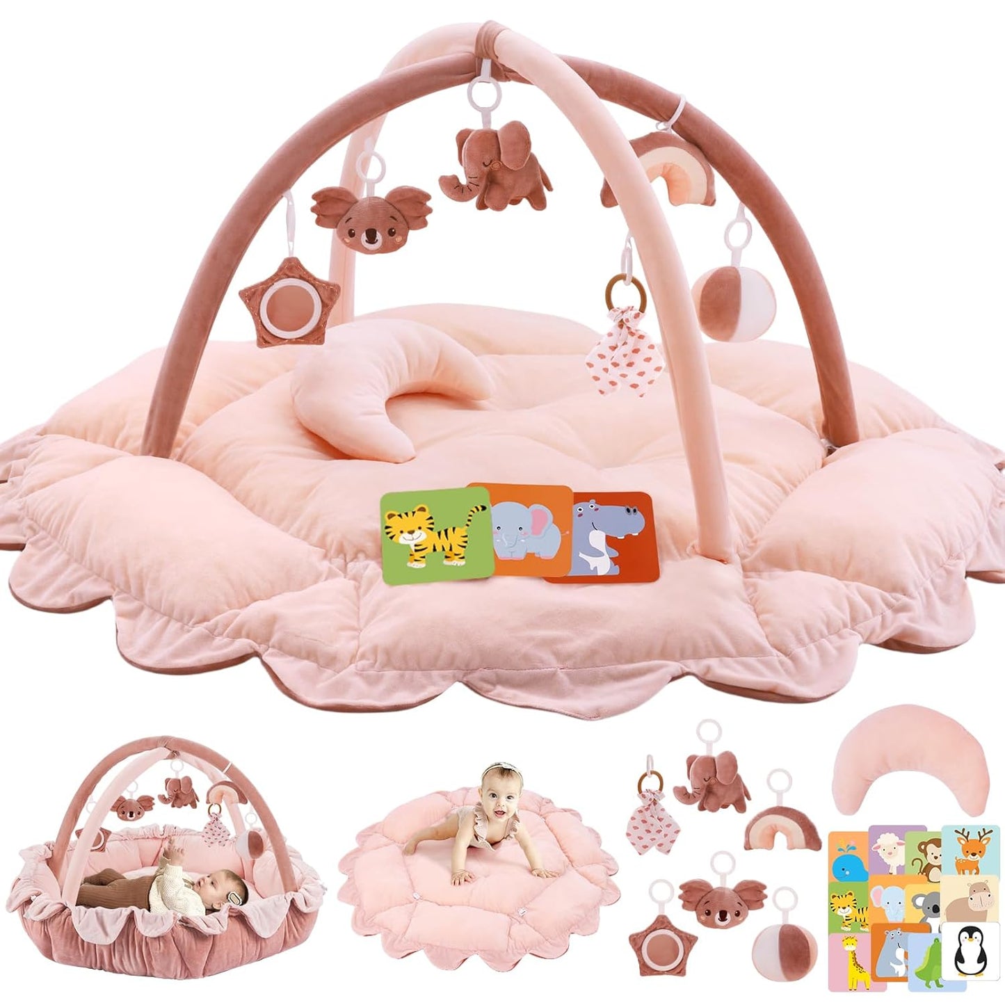 5-in-1 Plush Baby Play Gym for Fun and Development