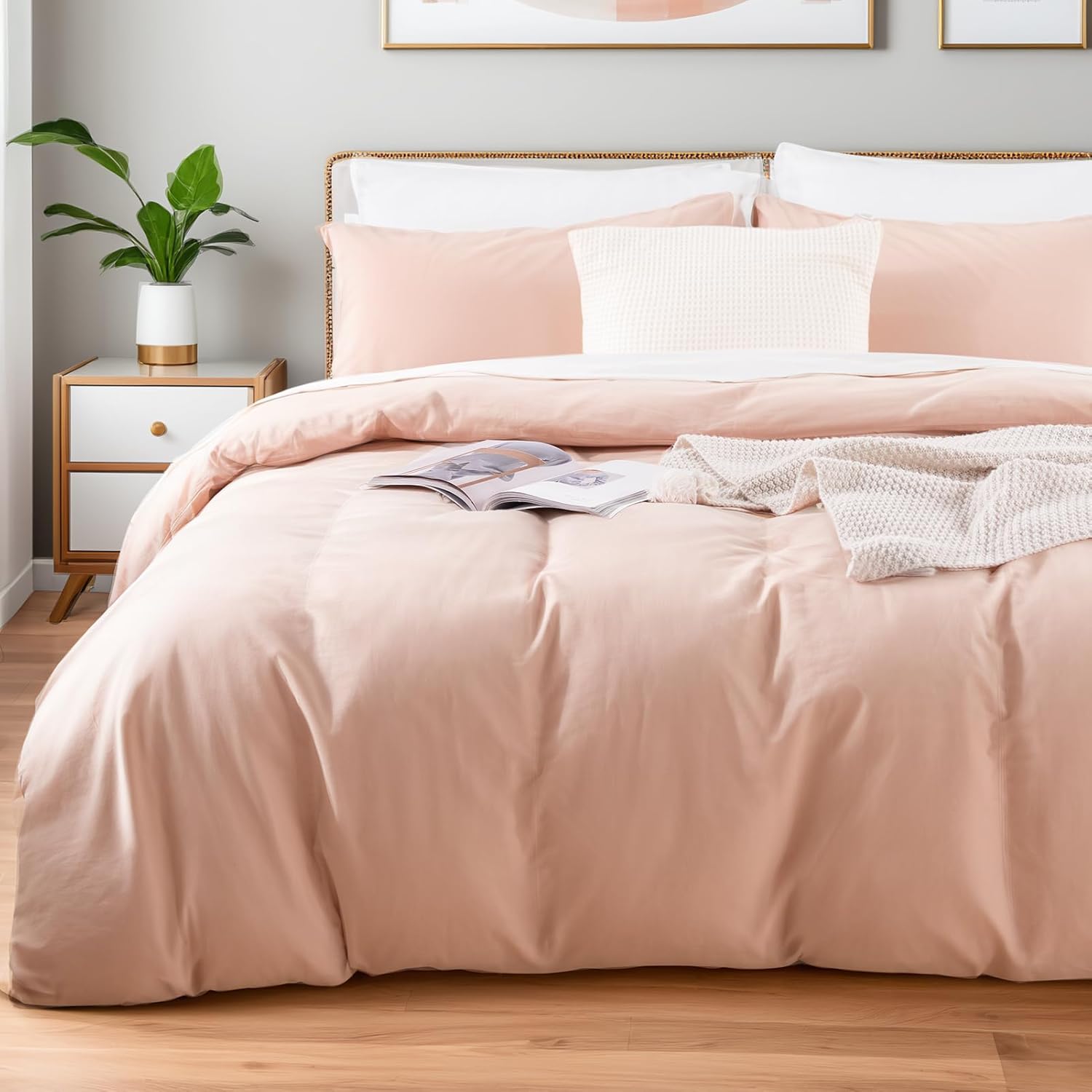 NEXHOME PRO Duvet Cover Set 100% Washed Cotton Full Size