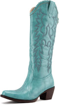 GORBINETI Women Cowboy Boots Mid Calf Cowgirl Boots - Comfortable City